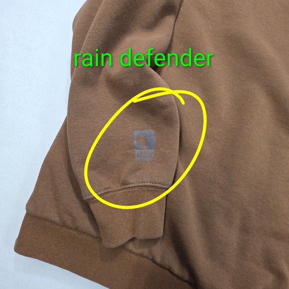 Carhartt Hoodie Jacket Mens Brown Full ZIp Lined Mexico Made Light Distress - Picture 3 of 10